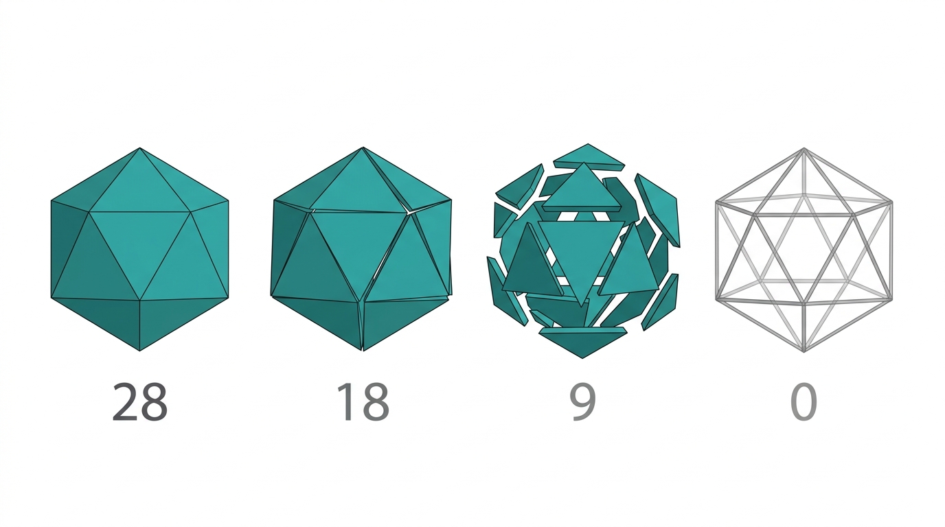 Monotonic decay — more organizational structure, less output